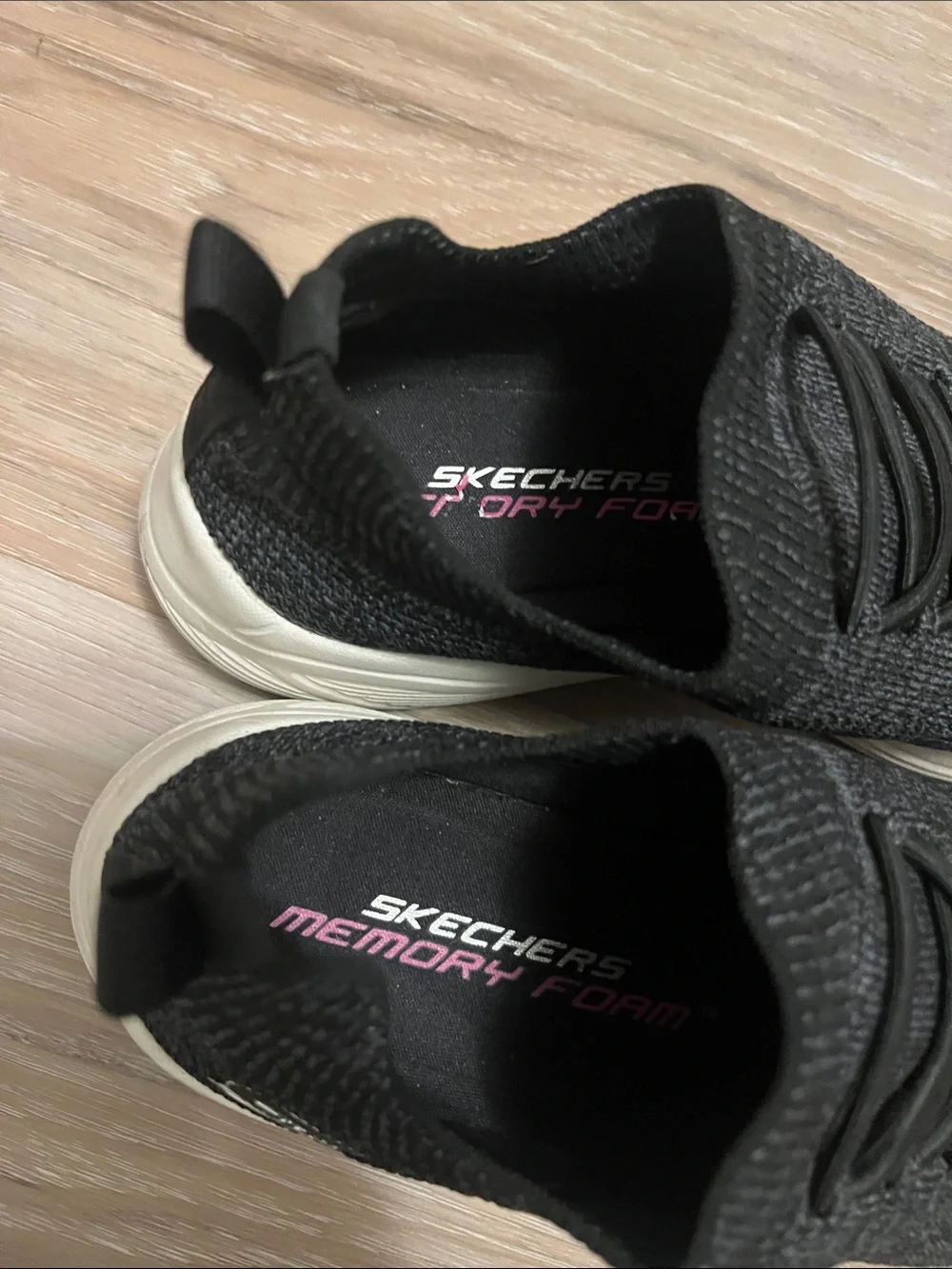 Skechers Women’s Black Knit Slip-On Athletic Sneakers